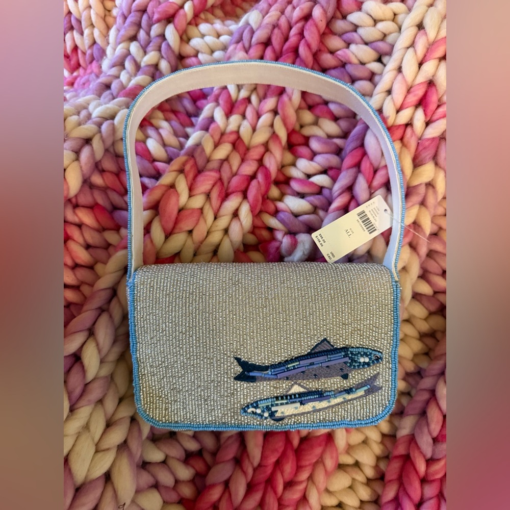 Anthropologie THE FIONA BEADED BAG: FOOD & DRINK EDITION 97579502 Sardines Fish - Picture 4 of 4